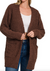 Long Sleeve Popcorn Sweater in Brown