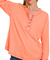 Henley with Raw Edge in Coral