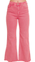 Acid Washed High Waisted Frayed Hem Bootcut in Fuchsia by Zenana