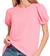 Ribbed Puff Sleeve Top in Soft Pink
