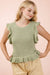 Ruffled Sweater Knit Top in Sage