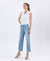 High Rise Distressed Crop Slim Wide Denim