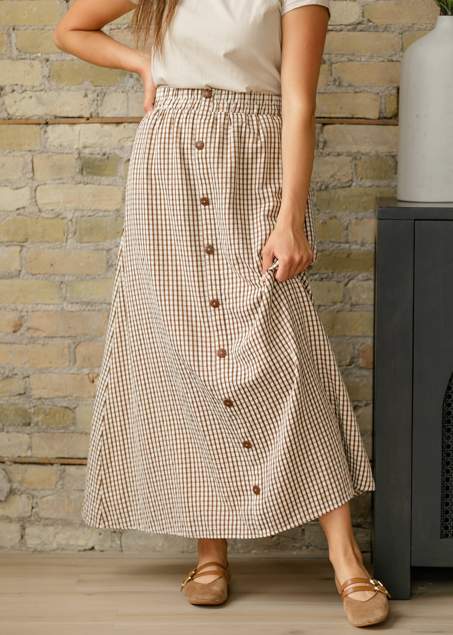 McKenna Gingham Maxi Skirt