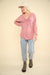 Washed Knit V-Neck Oversized Top in Mauve