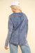 Mineral Washed Casual Knit Top in Denim Blue