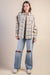 Oversized Checkered Casual Shacket Jacket in Cream