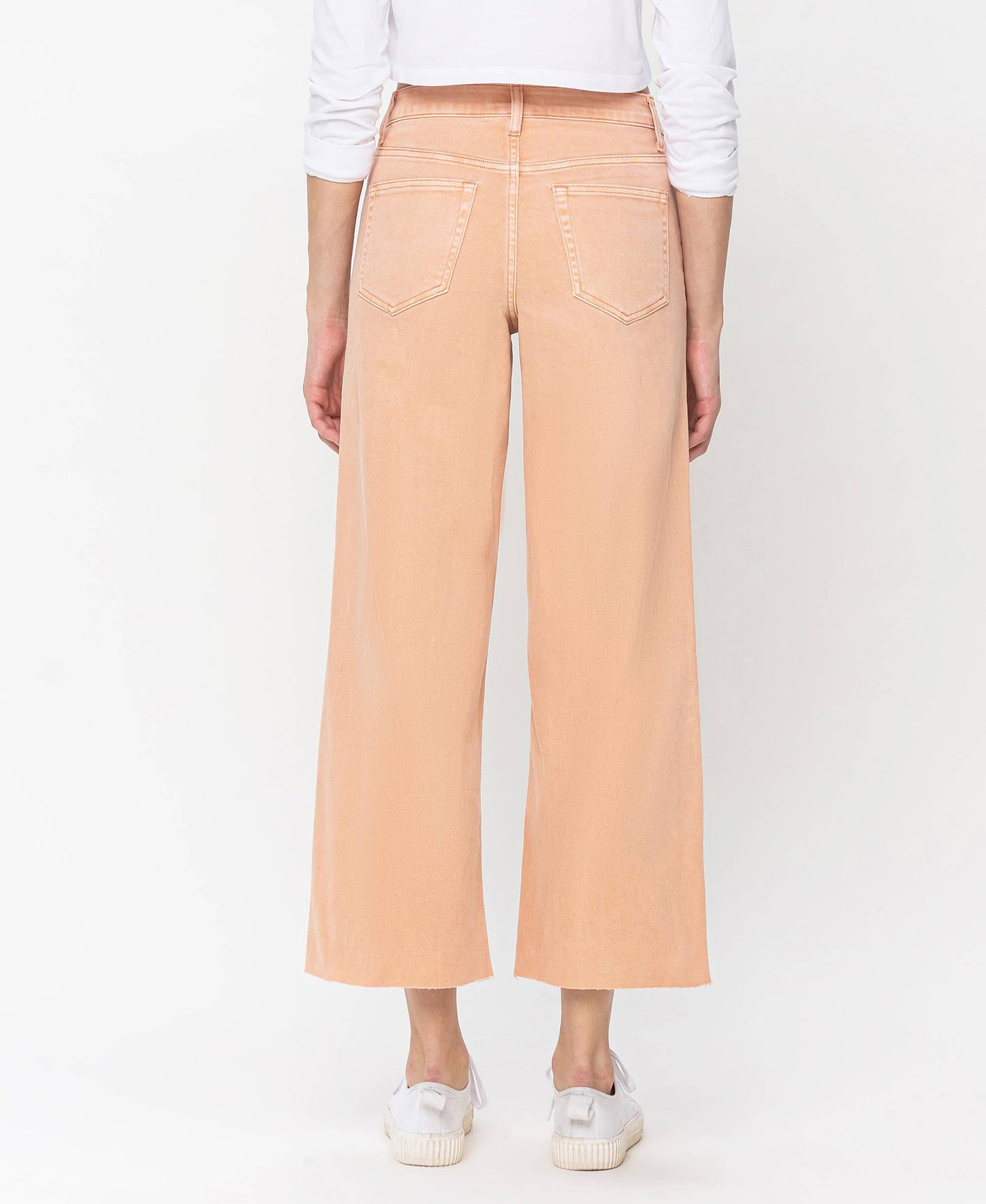 High Rise Wide Leg Denim in Soft Sand by Vervet
