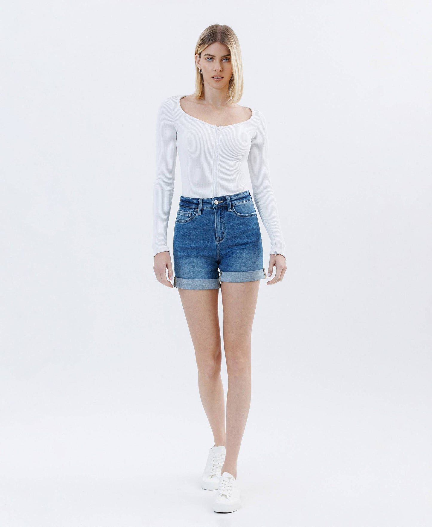 Super High Rise Rolled Cuff Hem Shorts by Lovervet