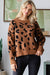 Leopard Crew Neck Sweater in Black & Camel