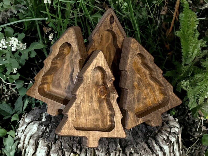 Hand Crafted Wooded Mini Tree Bowls