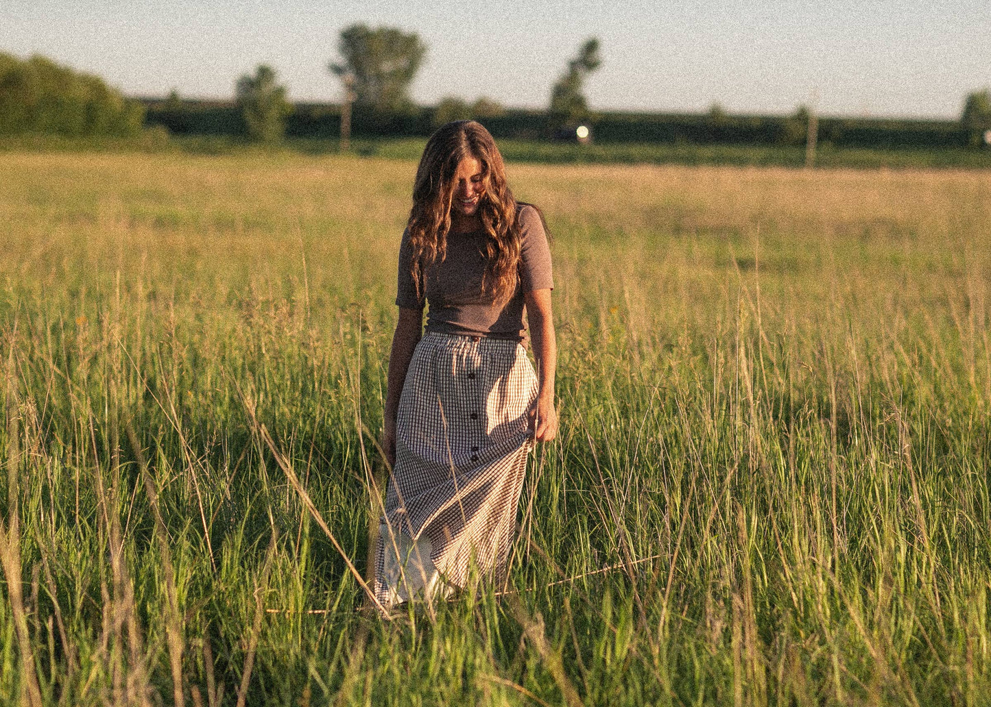McKenna Gingham Maxi Skirt