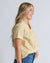 Melissa Yellow Striped Short Sleeve Buttondown Blouse