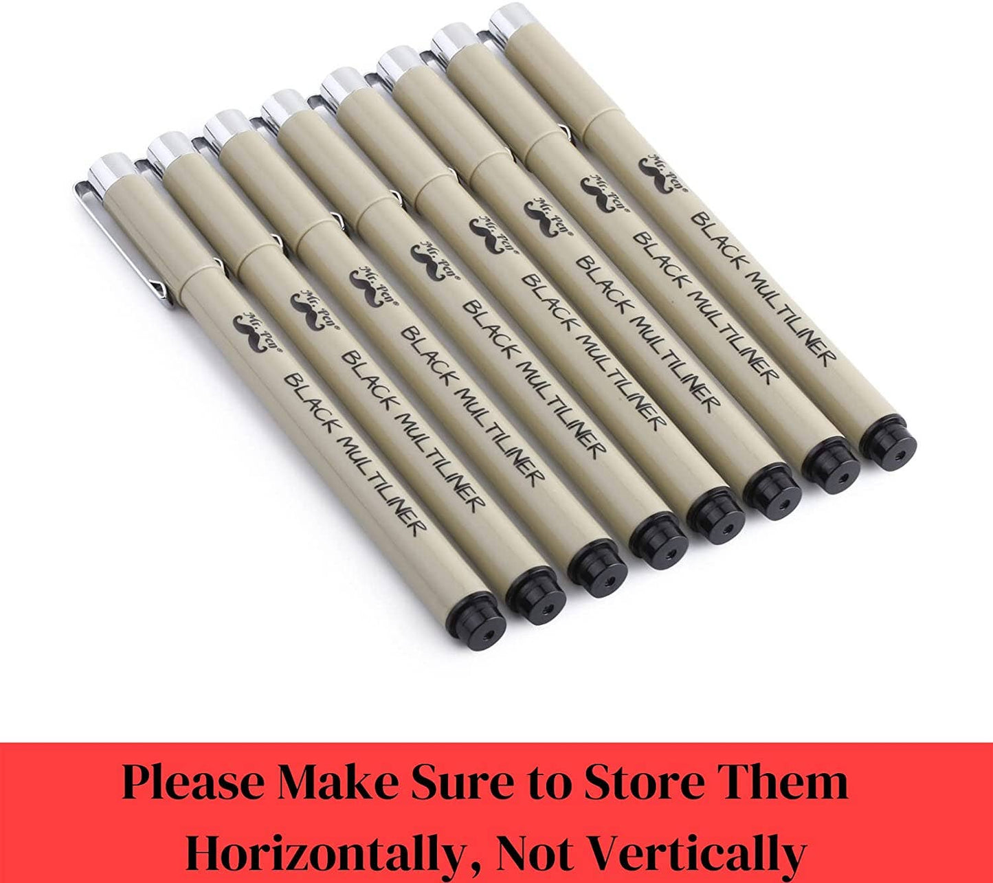 Mr. Pen Black Multiliner Drawing Pens - 8 Pack