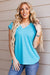 Two-Tone Dolman Sleeve Top in Teal