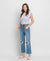 High Rise Crop Slim Wide Leg Denim by Lovervet