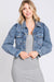 Classic Denim Jacket with Shoulder Pleating Detail