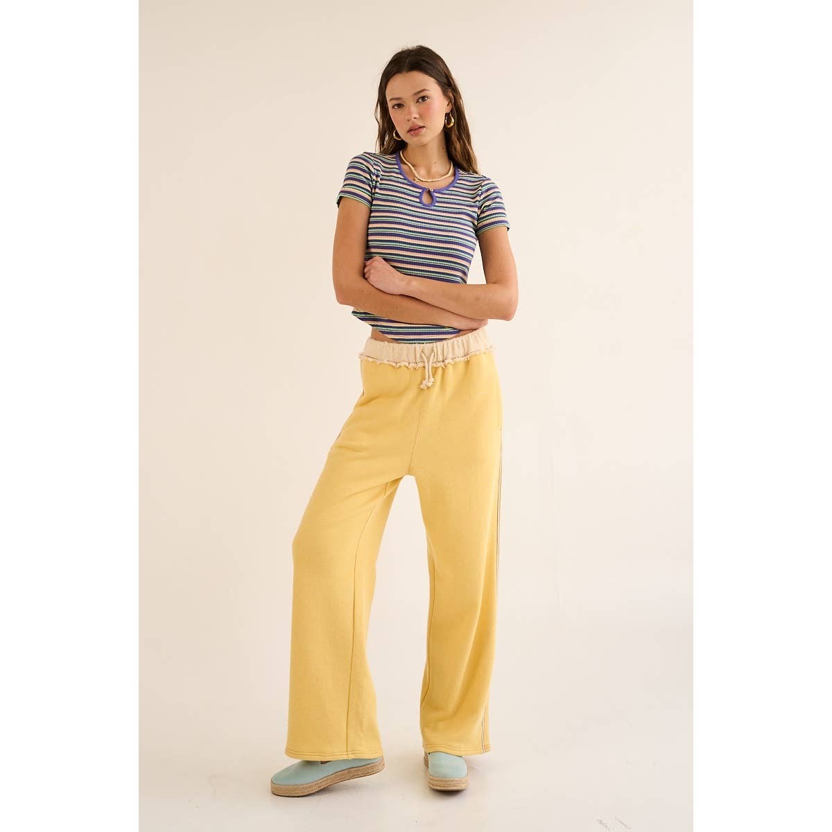 Vibrant Striped Knit Top in Red & Blue