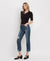 High Rise Crop Straight Distressed Jeans by Lovervet