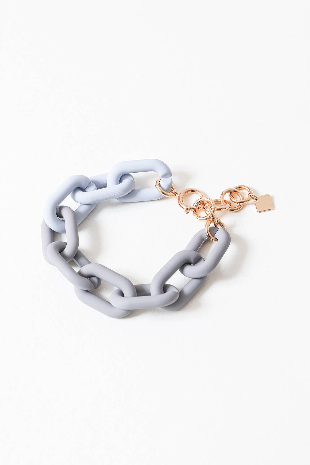 Two-Tone Chunky Linked Chain Bracelet in Grey or Khaki