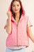 Outerwear Quilt Vest with Lined Hood in Pretty Pink