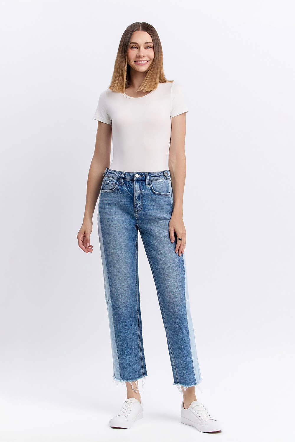 High Rise Two Tone Denim by Flying Monkey