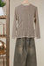 Asymmetrical Stripe Long Sleev Pullover in Brown