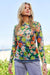 Flower Printed Mesh Blouse