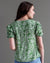 Mila Green Floral Print Short Sleeve V-Neck Blouse