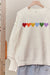 Oversized Rainbow Heart Shaped Patch Sweater