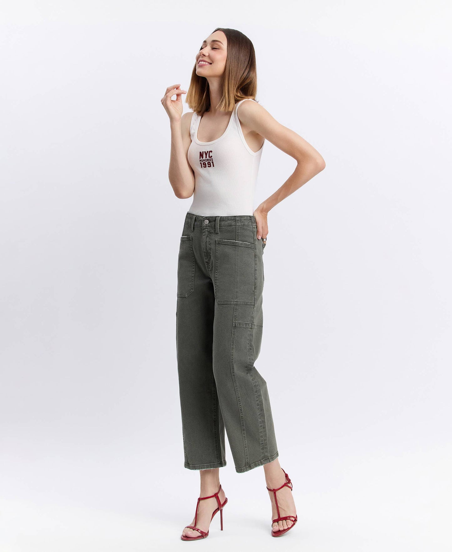 Super High Rise Elastic Waistband Barrel Jeans by Flying Monkey