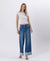 High Rise Cuffed Wide Leg Jeans in Light Wash