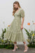 Button Down Lace Dress in Light Sage