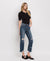 High Rise Crop Straight Distressed Jeans by Lovervet