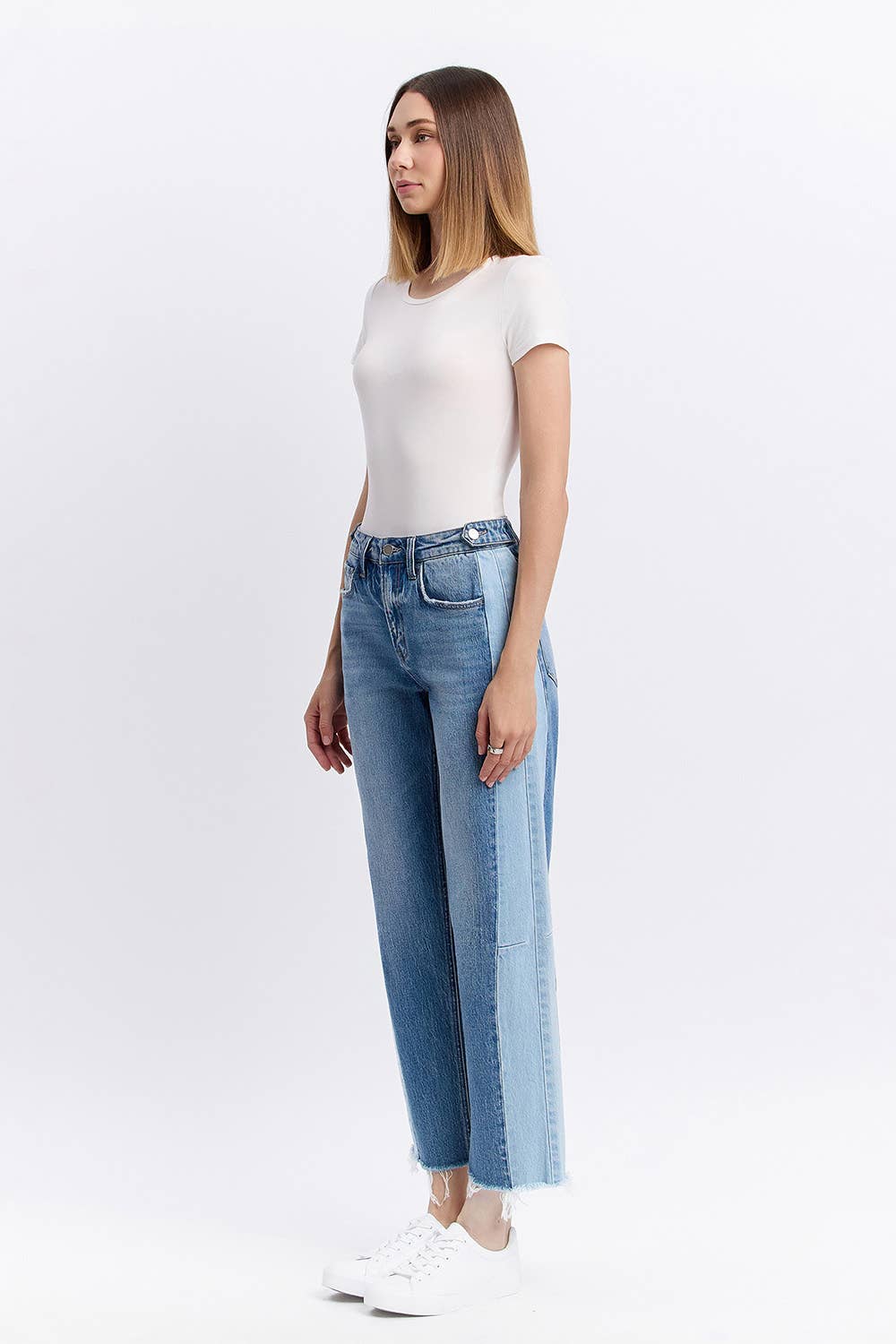 High Rise Two Tone Denim by Flying Monkey