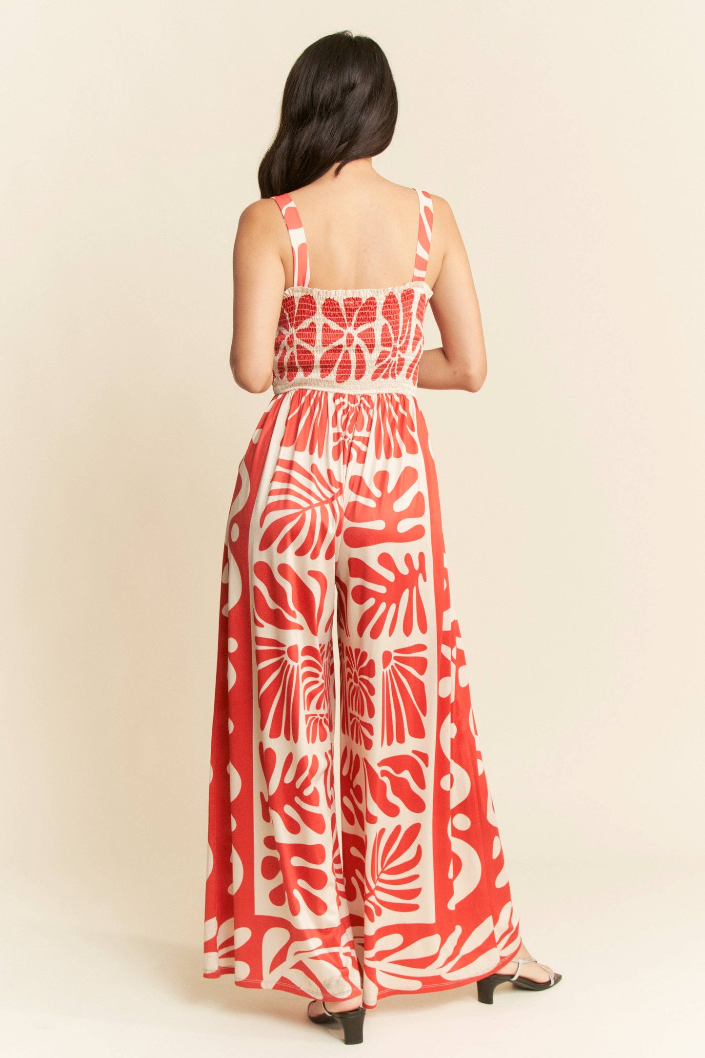 Retro Geo Floral Knit Jumpsuit