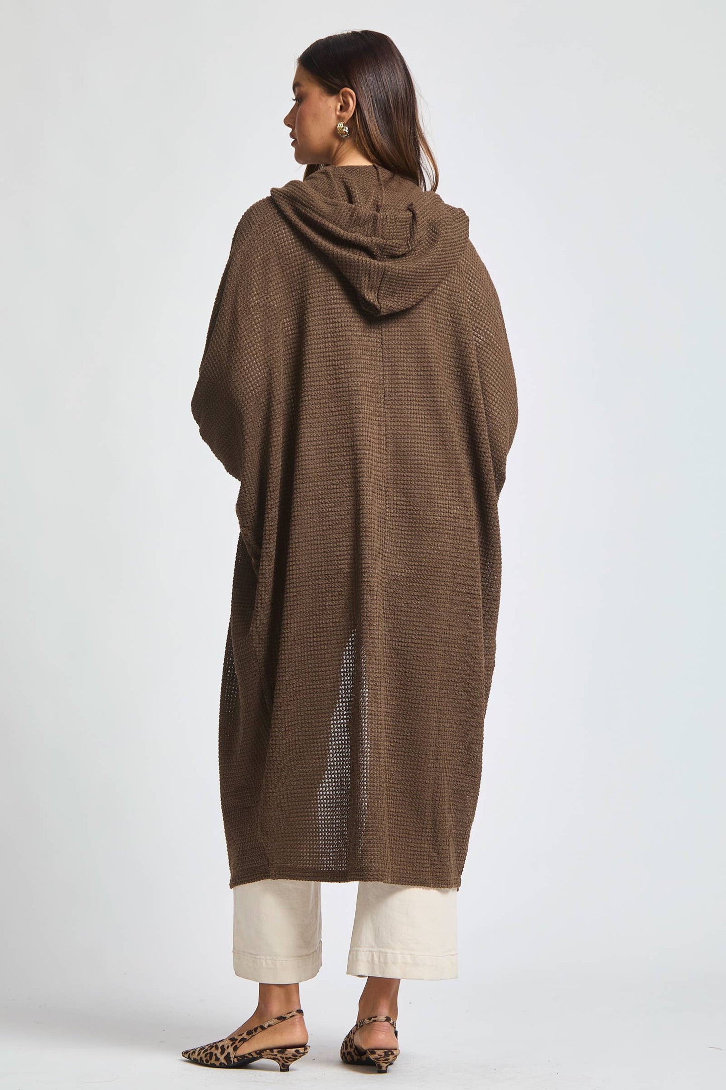 Cozy Knit Maxi Duster in Chocolate