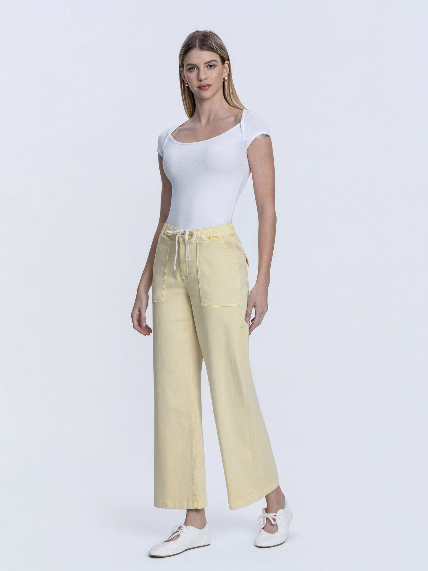 High Rise Wide Denim in Sundress Yellow by Lovervet