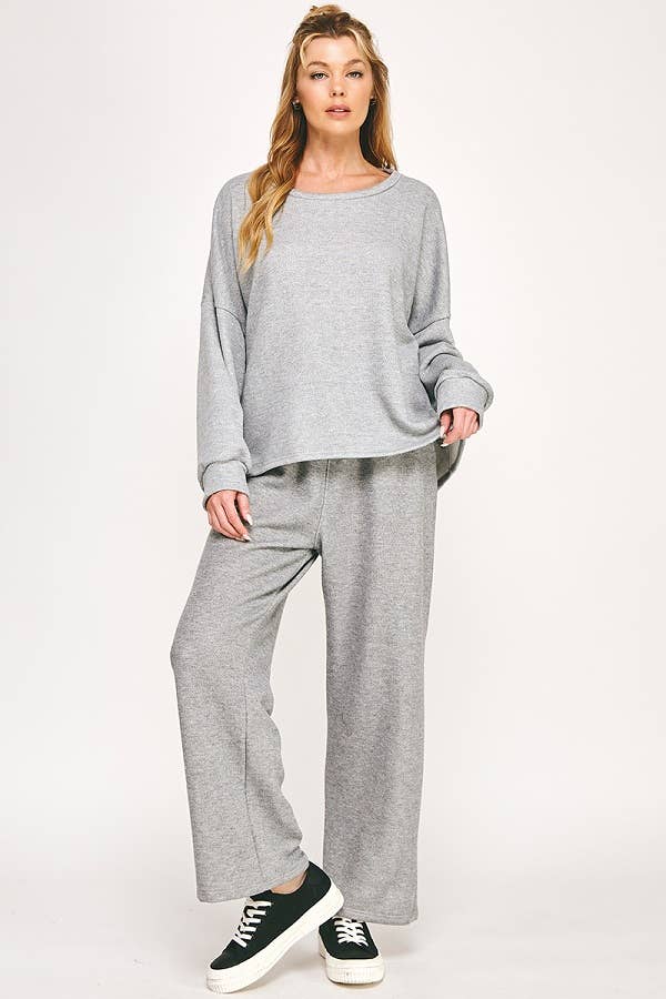 French Terry Top in Heather Grey