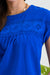 Floral Eyelet Blouse in Bright Blue