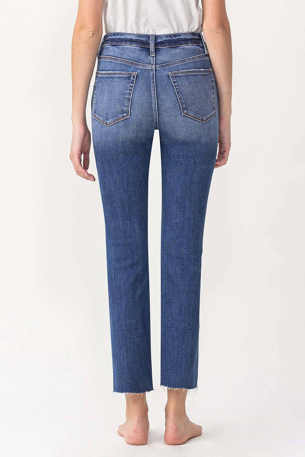 High Rise Slim Straight Denim by Lovervet