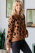 Leopard Crew Neck Sweater in Black & Camel