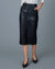 Bella Faux Leather Skirt in Black