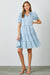 Novelty Texture Woven Tiered Dress in Light Blue