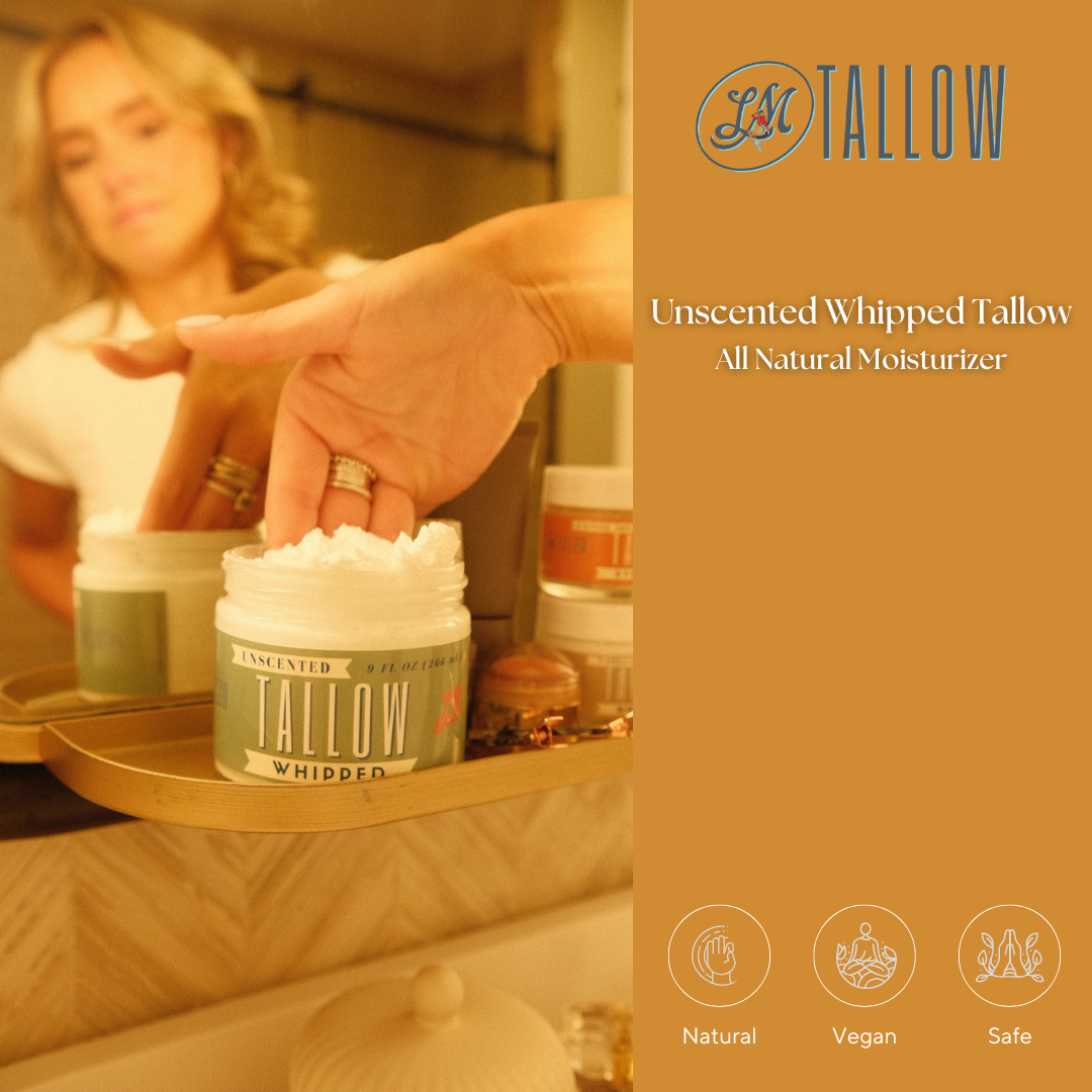 Vanilla Whipped Tallow Moisturizer  | Premium Beef Tallow Skincare | Lady May Tallow