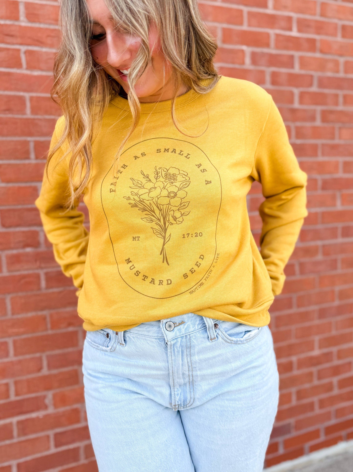 Mustard Seed Faith Women's Christian Graphic Sweatshirt