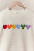 Oversized Rainbow Heart Shaped Patch Sweater