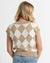 Vermont Beige and White Diamond Printed Sweater Vest