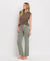 High Rise Cargo Straight Jean in Army Green