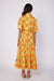 ModaPosa Swiss Dot Orange & Green Maxi Dress