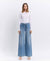 High Rise Elastic Tie Waistband Wide Denim by Flying Monkey